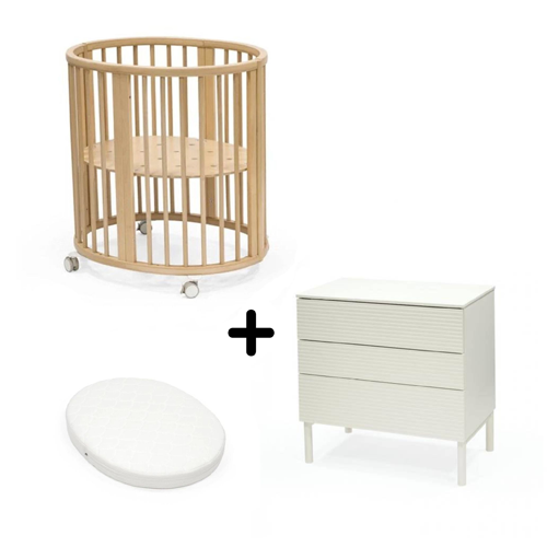 N°1 - Chambre duo Berceau + commode - Avec matela