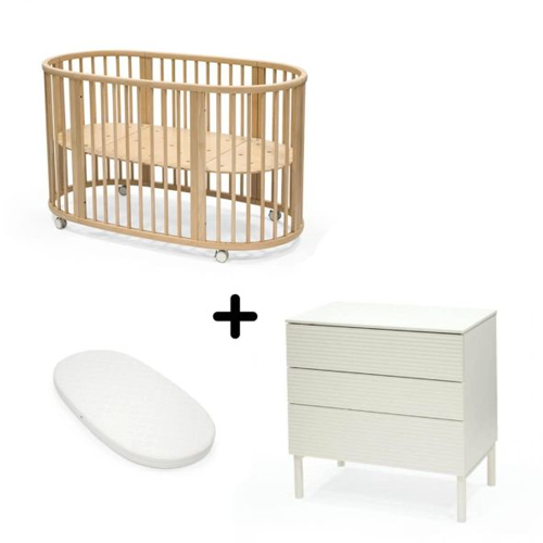 N°1 - Chambre duo Berceau + commode - Avec matela