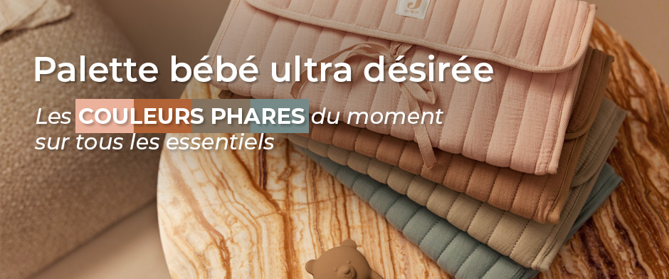 Palette bébé ultra désirée. Les couleurs phares du moment : terracotta, sauge, camel, blush… sur tous les essentiels