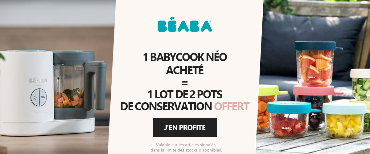 BEABA : un Babycook neo Beaba =Un set de 2 portions en verre offertes