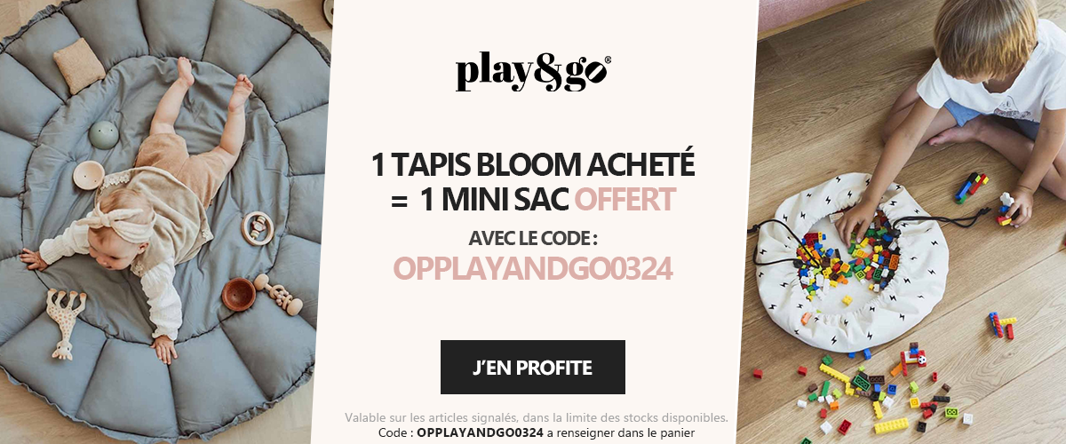 Play and Go : Tapis Bloom = petit sac a jouet offert