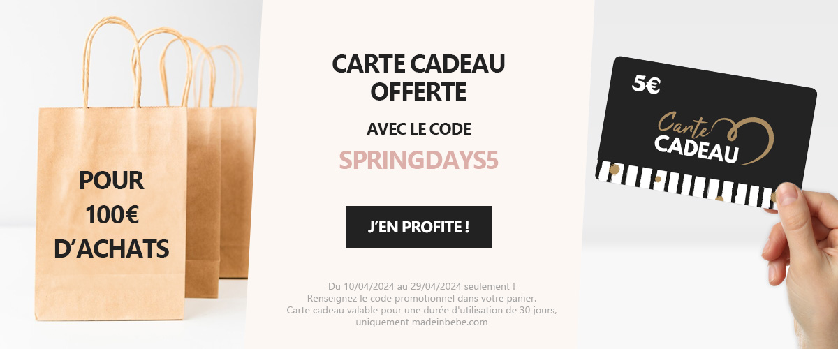 Spring Days : 100€ = 5€ en carte cadeau
