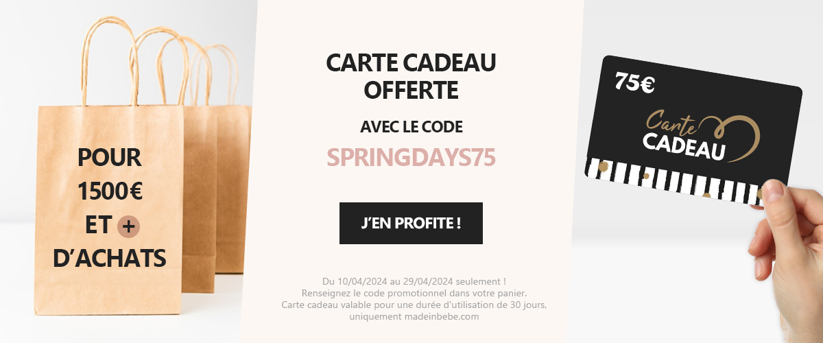 Spring Days : 1500€ = 75€ en carte cadeau
