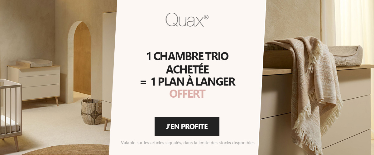 Quax : Chambre trio = plan à langer offert