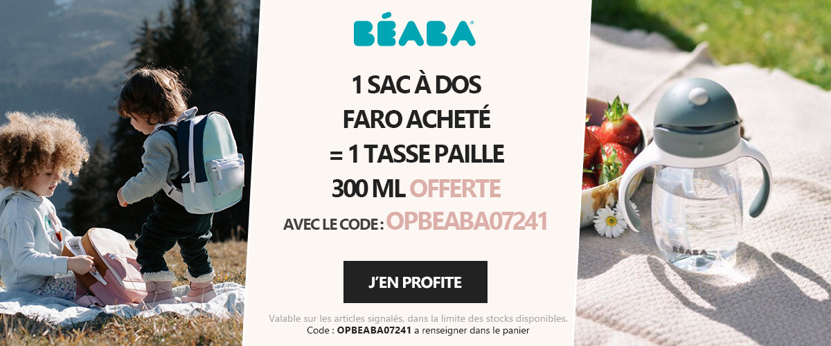 Beaba : 1 sac Faro acheté = 1 tasse paille gris mineral offerte
