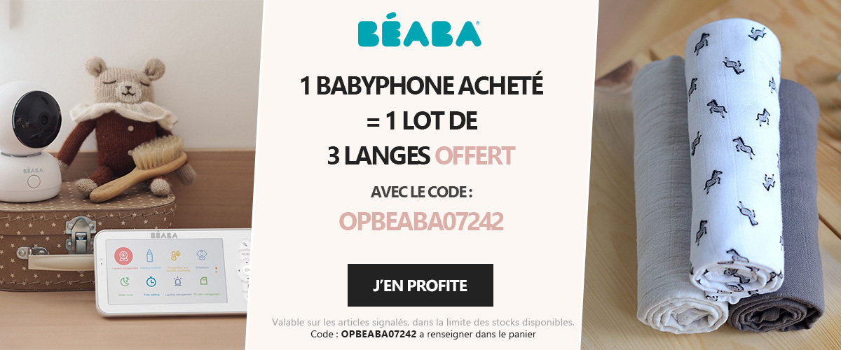 Beaba : 1 écoute bébé zen premium = 1 lange offert