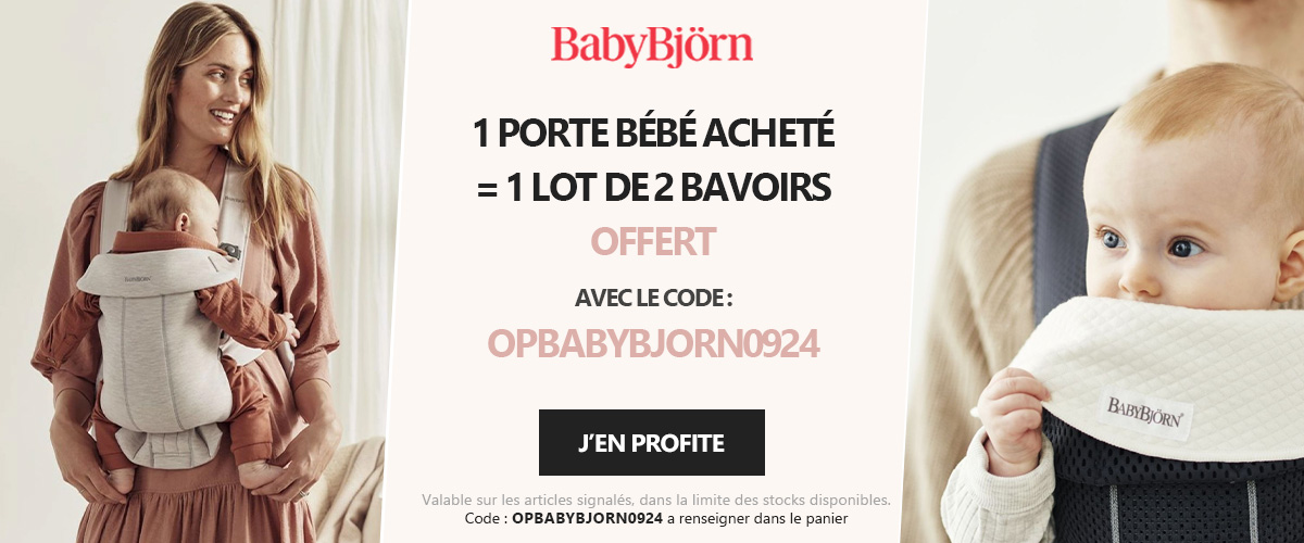 Babybjorn : 1 porte bébé = 1 lot de 2 bavoirs