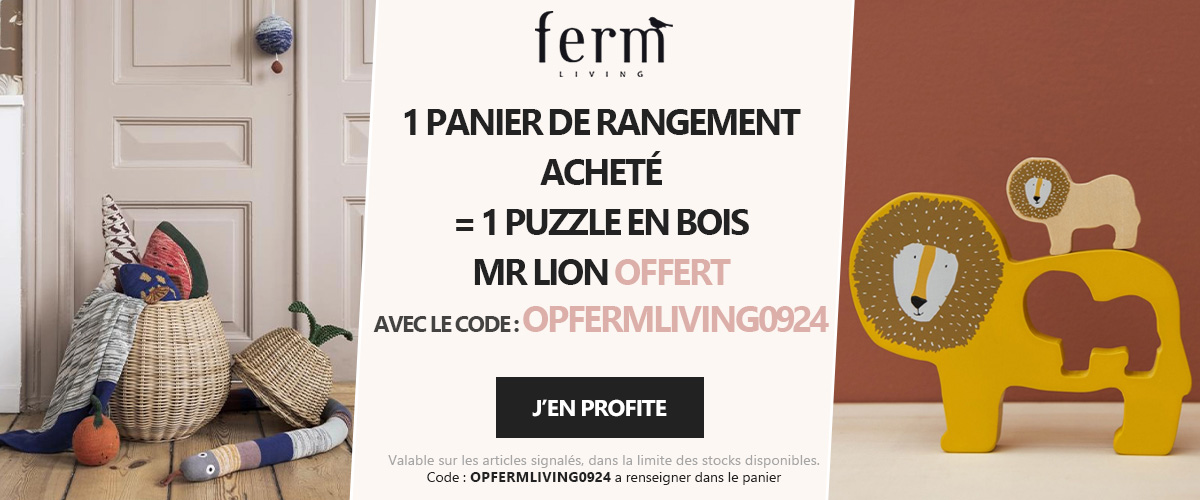 Ferm Living : 1 panier de rangement = 1 puzzle en bois Lion