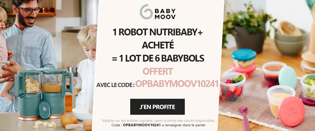 Babymoov : 1 robot Nutribaby+ acheté = 1 lot de 6 babybols offert