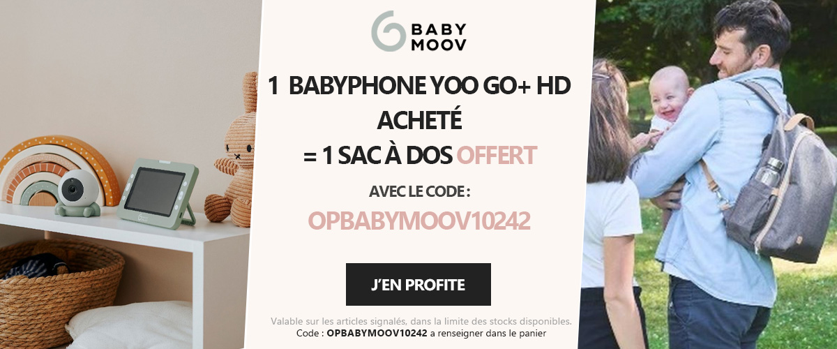 Babymoov : 1 Babyphone yoo go + HD acheté = 1 sac à dos offert