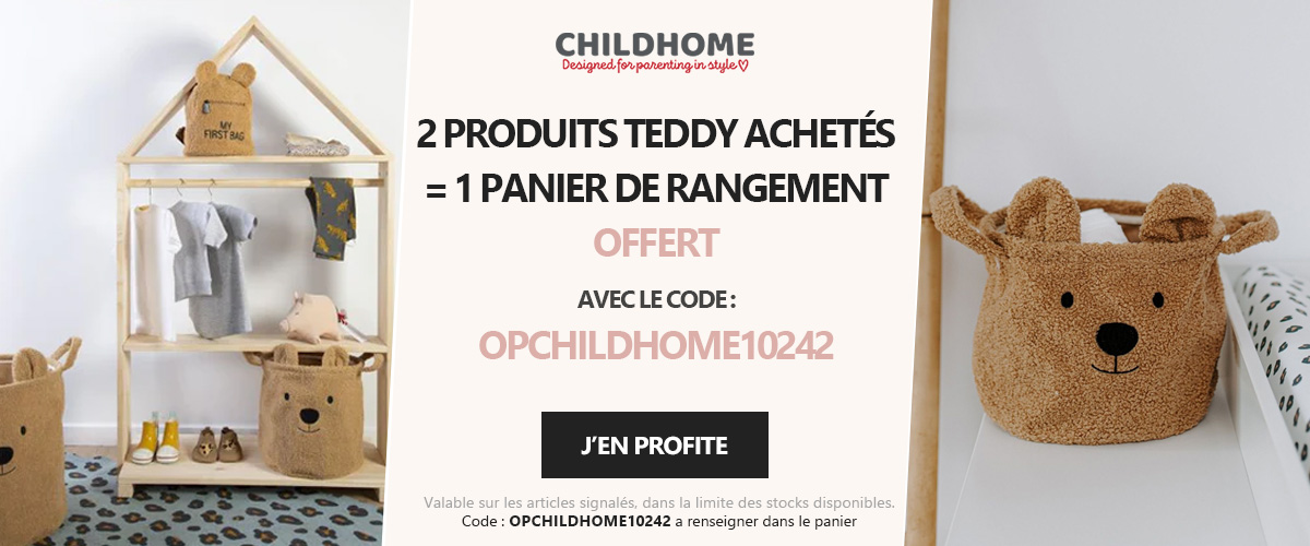 Childhome : 2 produits teddy achetés = 1 panier de rangement offert