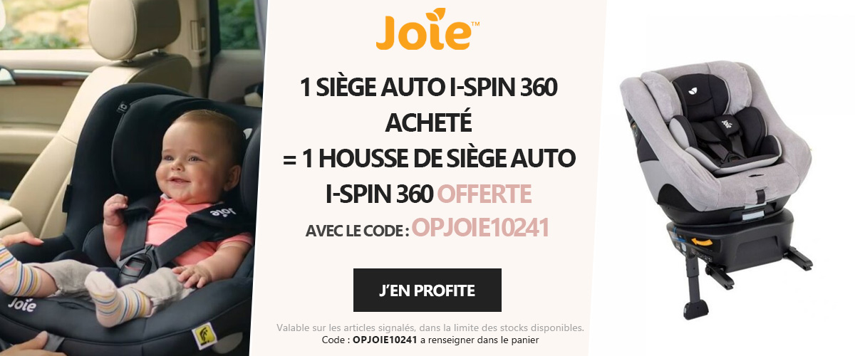 Joie : 1 siège auto I-Spin 360 = 1 housse offerte