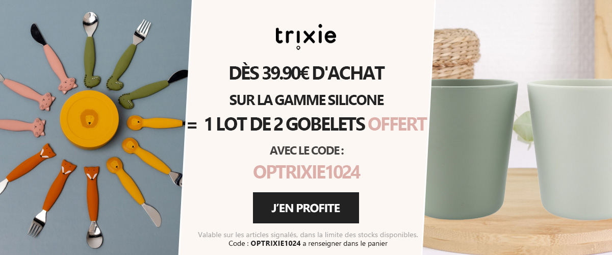 Trixie : Dès 39.90€ d'achat sur la gamme silicone = 1 lot de 2 gobelets offert