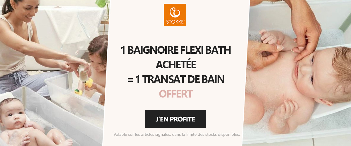 Stokke : 1 baignoire Flexi Bath achetée = 1 transat de bain offert