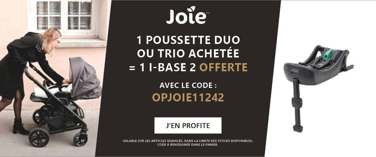 Joie : 1 pack poussette duo acheté = 1 i-base 2 offerte