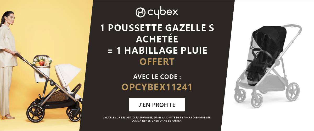 Cybex : 1 poussette Gazelle S achetée = 1 habillage pluie offert