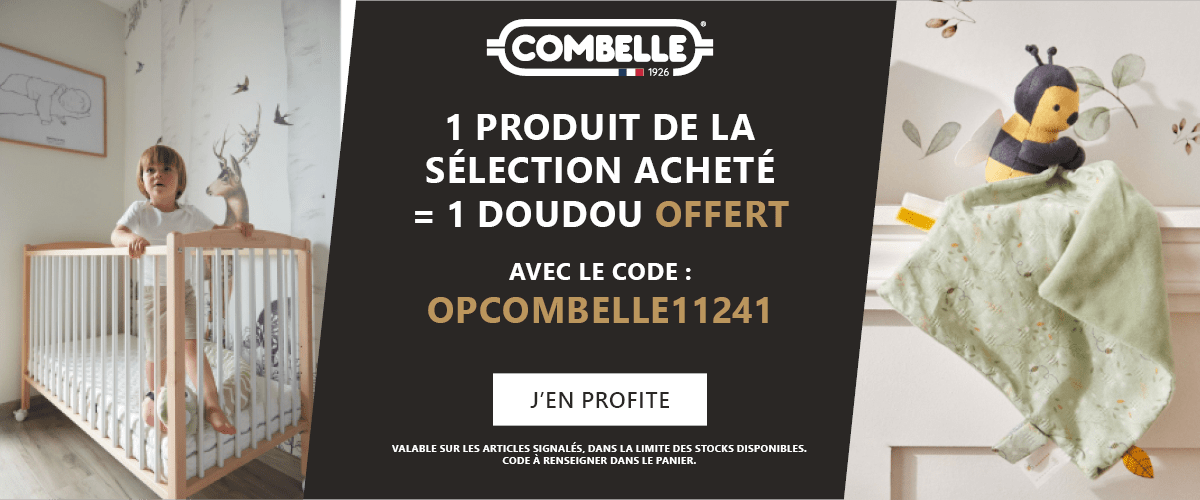 Combelle : 1 produit de la sélection acheté = 1 doudou offert au choix