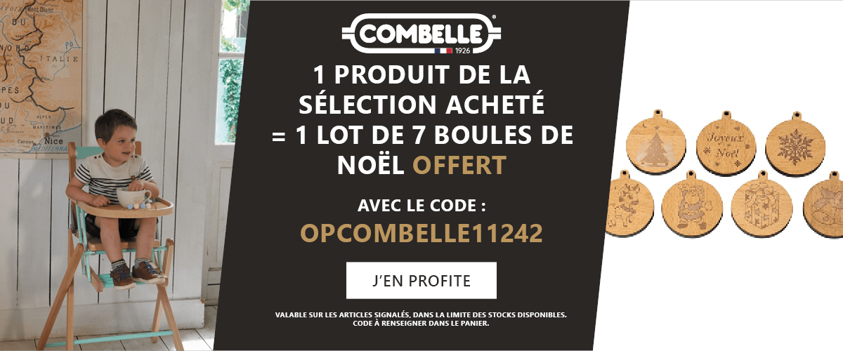 Combelle : 1 produit de la sélection acheté = 1 lot de 7 boules de Noel offert