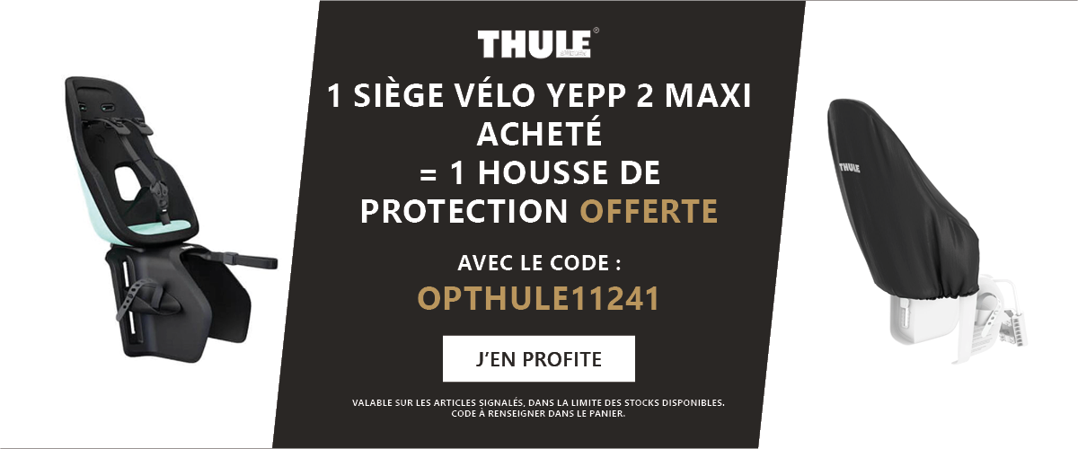 Thule : 1 siège vélo arrière Yepp 2 maxi acheté = 1 housse de protection offerte