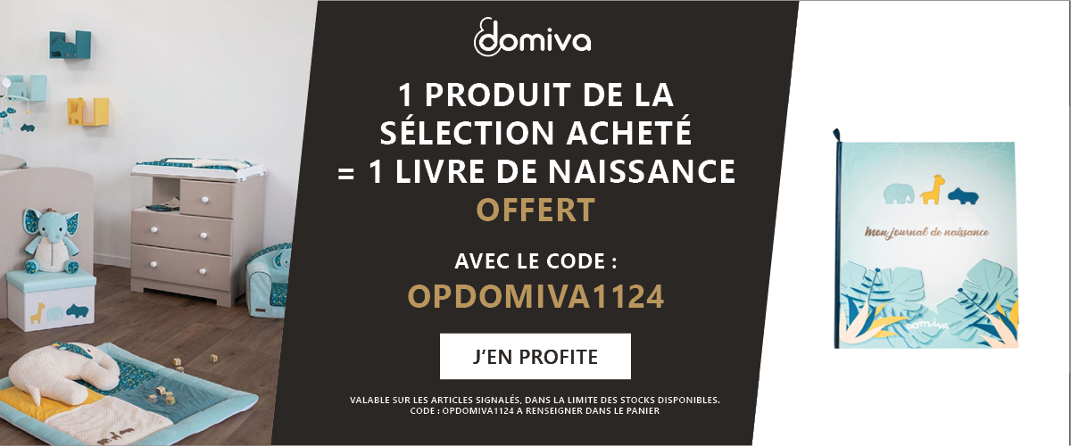 Domiva : 1 produit de la sélection Zanimo = 1 livre de naissance offert