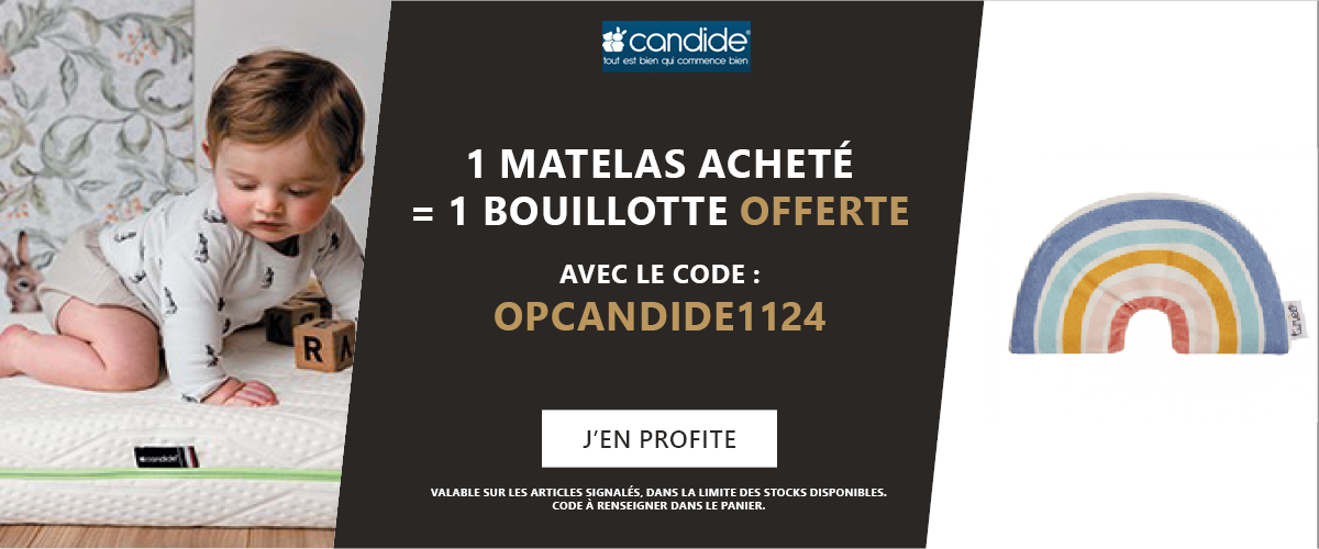 Candide : 1 matelas acheté = 1 bouillote offerte