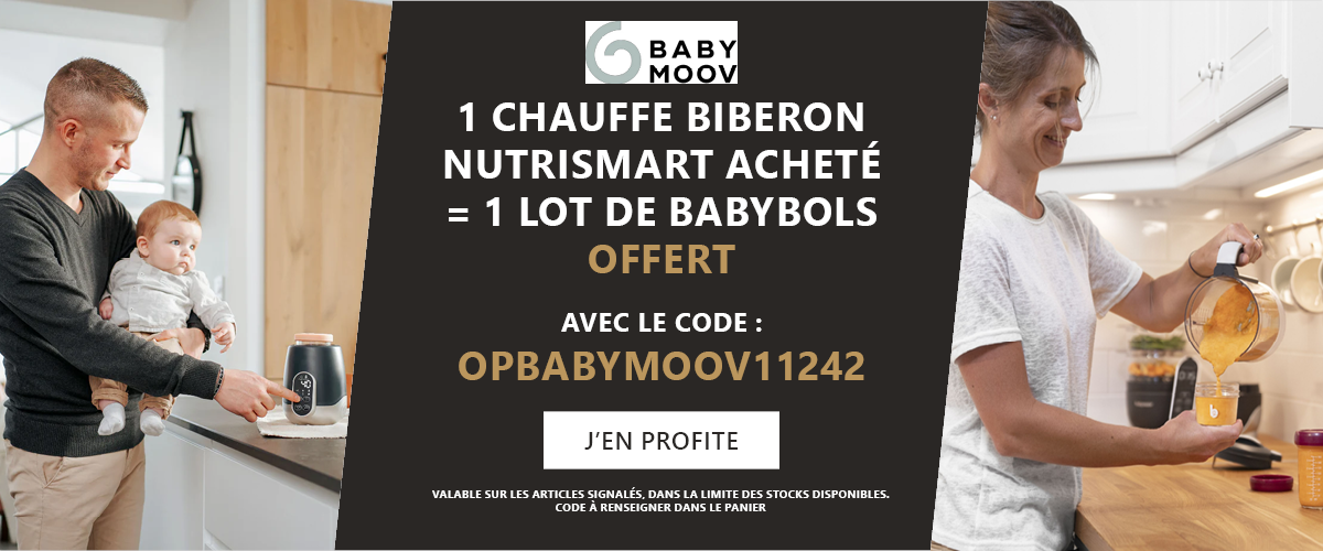 Babymoov : 1 chauffe biberon NutriSmart acheté = 1 lot de 4 Babybols en verre offert