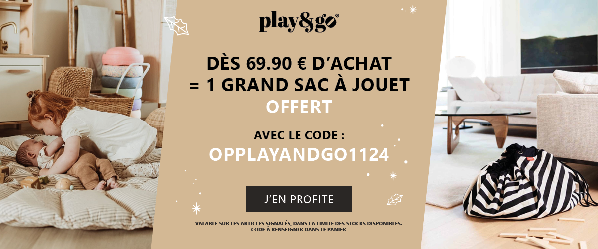 Play & Go : Dès 69,90€ d'achat sur la marque = 1 grand sac à jouet Stripes black