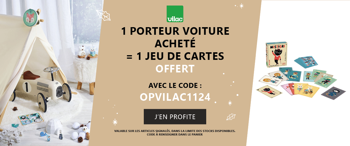 Vilac : 1 Porteur voiture vintage acheté = 1 jeu de cartes offert