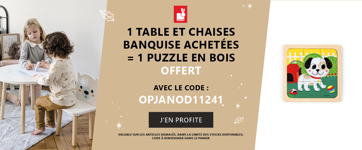 Janod : 1 table et chaise banquise acheté = 1 puzzle offert