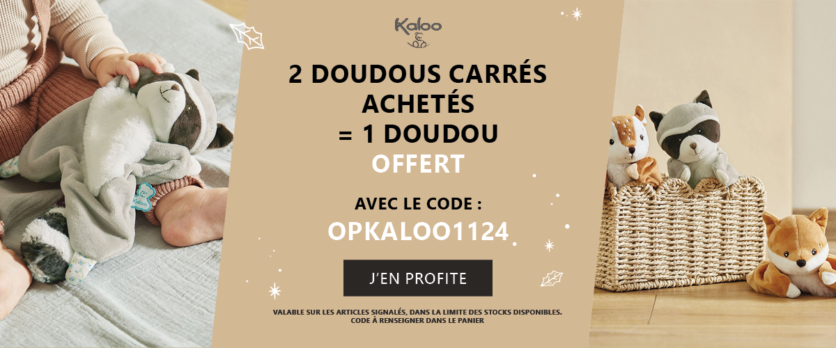 Kaloo : 2 doudous carrés achetés = le 3ème offert