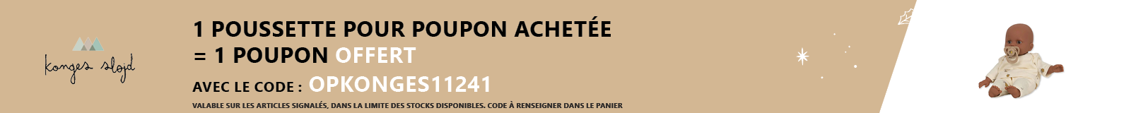 Konges Slojd : 1 poussette pour poupon = 1 poupon offert