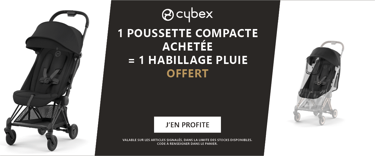 Cybex : 1 poussette compacte achetée = 1 habillage pluie offert