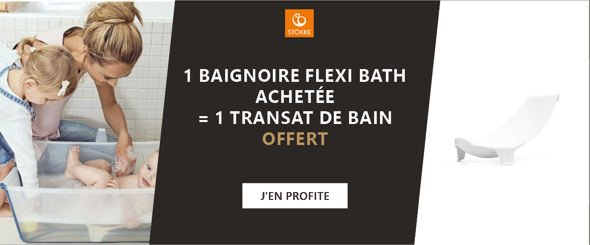 Stokke : 1 baignoire Flexi Bath achetée = 1 transat de bain offert