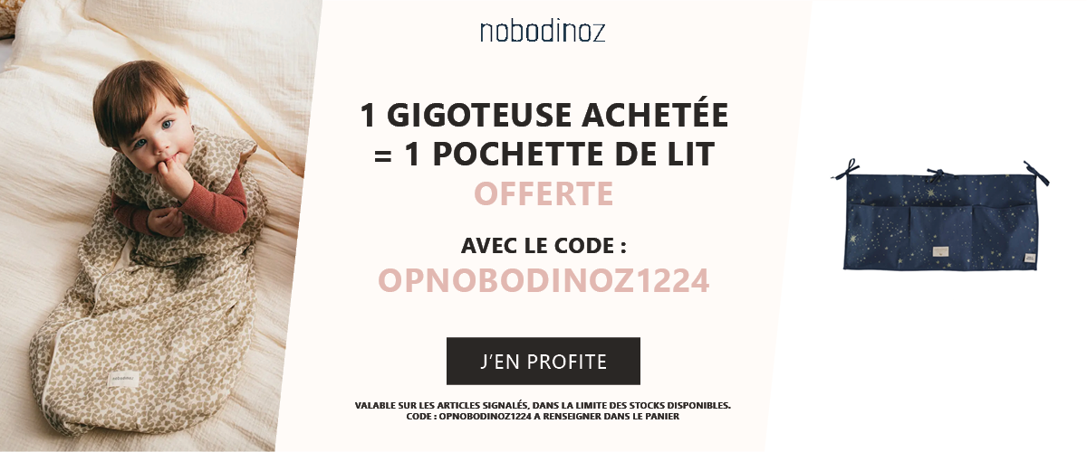 Nobodinoz : 1 gigoteuse achetée = 1 pochette de lit bébé offerte