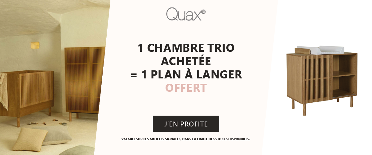 Quax : 1 chambre complète achetée = 1 plan à langer offert