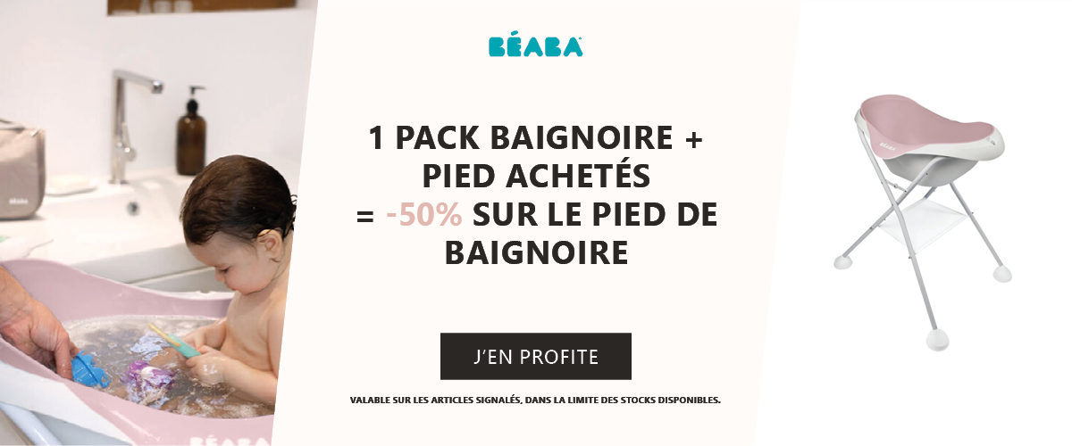 Beaba : 1 pack baignoire + pied achetés = -50% sur le pied de baignoire