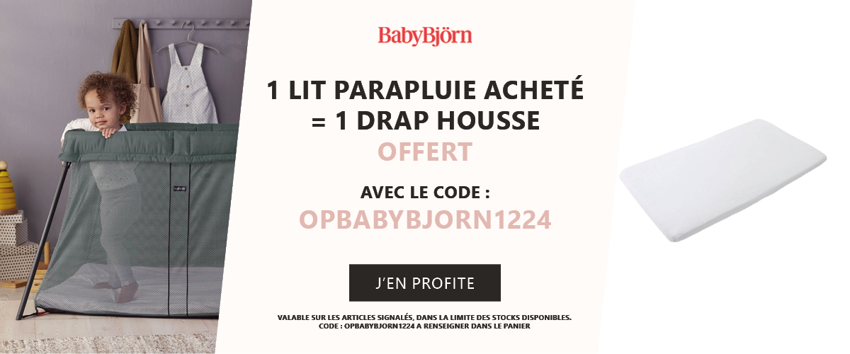 Babybjorn : 1 lit parapluie = 1 drap housse offert