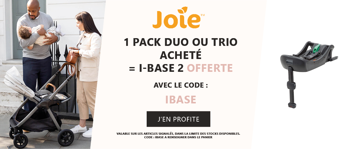 Joie : 1 pack duo ou trio acheté = 1 i-base 2 offerte