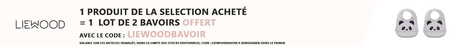 Liewood : 1 produit de la sélection acheté = 1 lot de 2 bavoirs offert