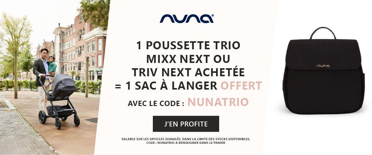 Nuna : 1 poussette trio mixx next ou triv next = 1 sac à langer offert