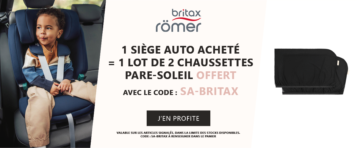 Britax : 1 siège auto acheté = 1 lot de 2 pare soleil chaussette offert