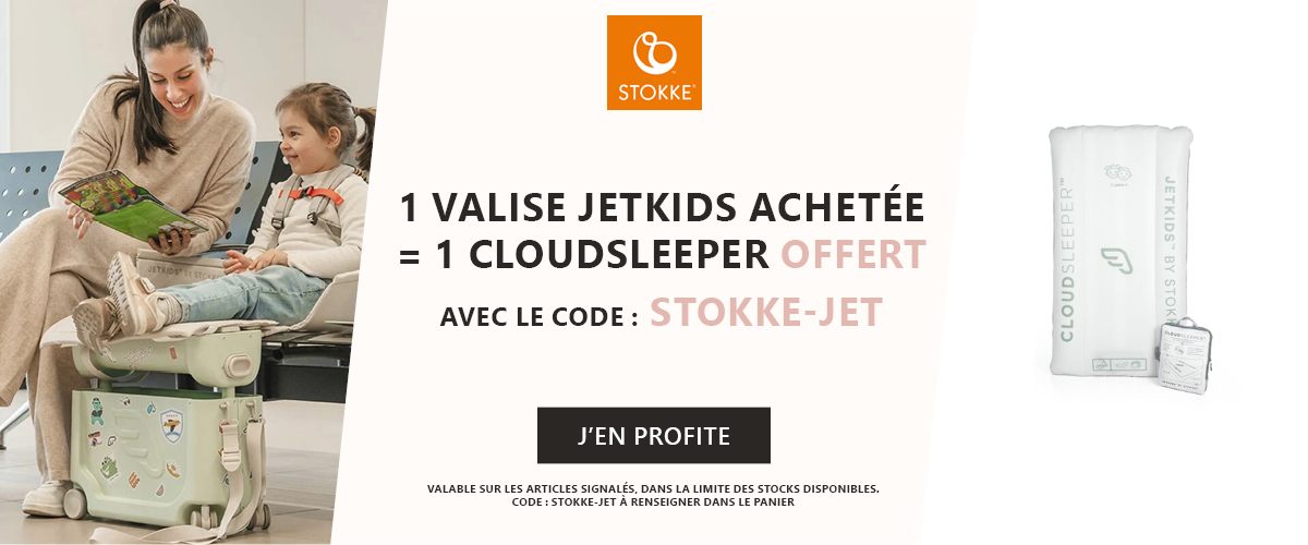 Stokke : 1 valise Jetkids achetée = 1 cloudsleeper offert