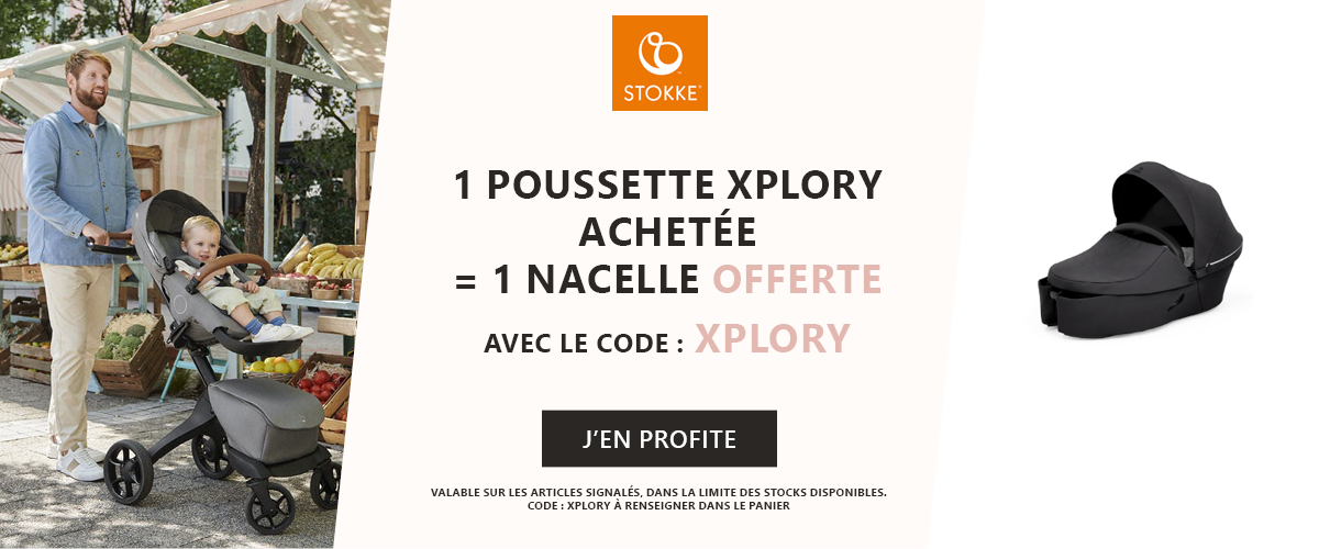 Stokke : 1 Poussette Xplory achetée = 1 nacelle offerte