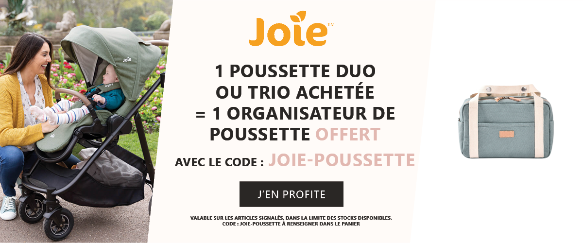 Joie : 1 pack duo ou trio achetée = 1 organisateur de poussette offert