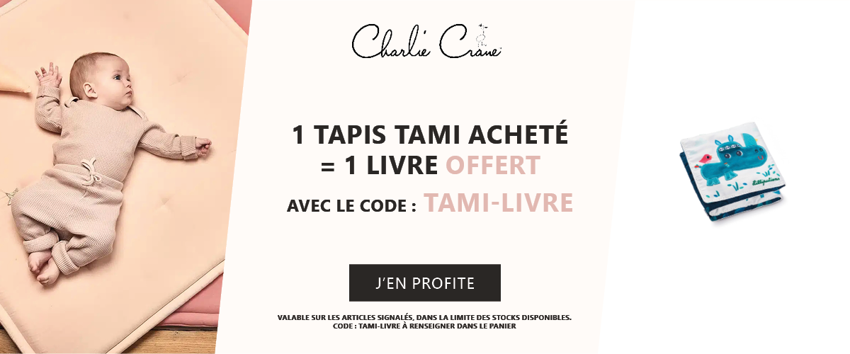 Charlie Crane : 1 Tapis Tami acheté = 1 livre imagier accordéon offert