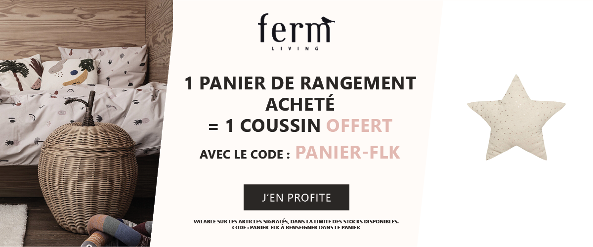 Ferm living Kids : 1 panier de rangement acheté = 1 coussin étoile beige offert