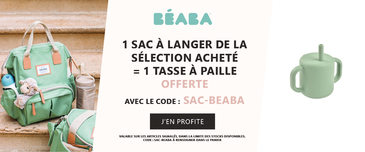 Beaba : 1 sac à langer de la sélection acheté = 1 tasse à paille offerte