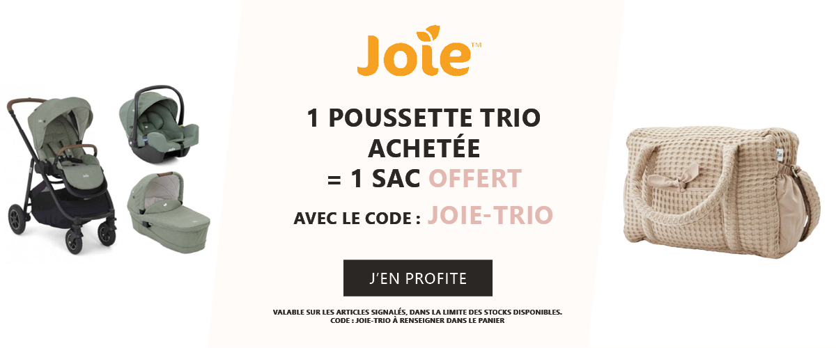 Joie : 1 poussette trio achetée = 1 sac BB&Co offert
