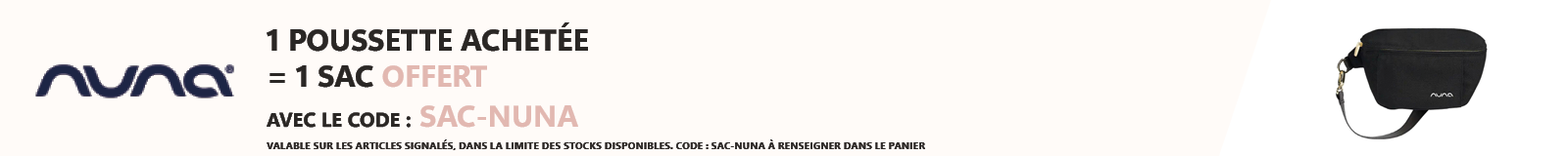 Nuna : 1 poussette achetée = 1 sac de poussette offert