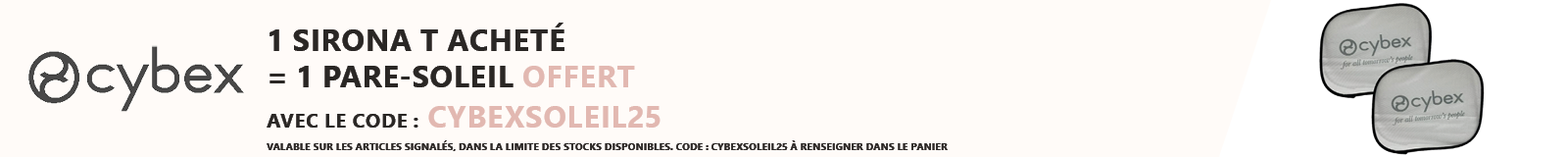 Cybex : Un Sirona T acheté = un pare-soleil offert